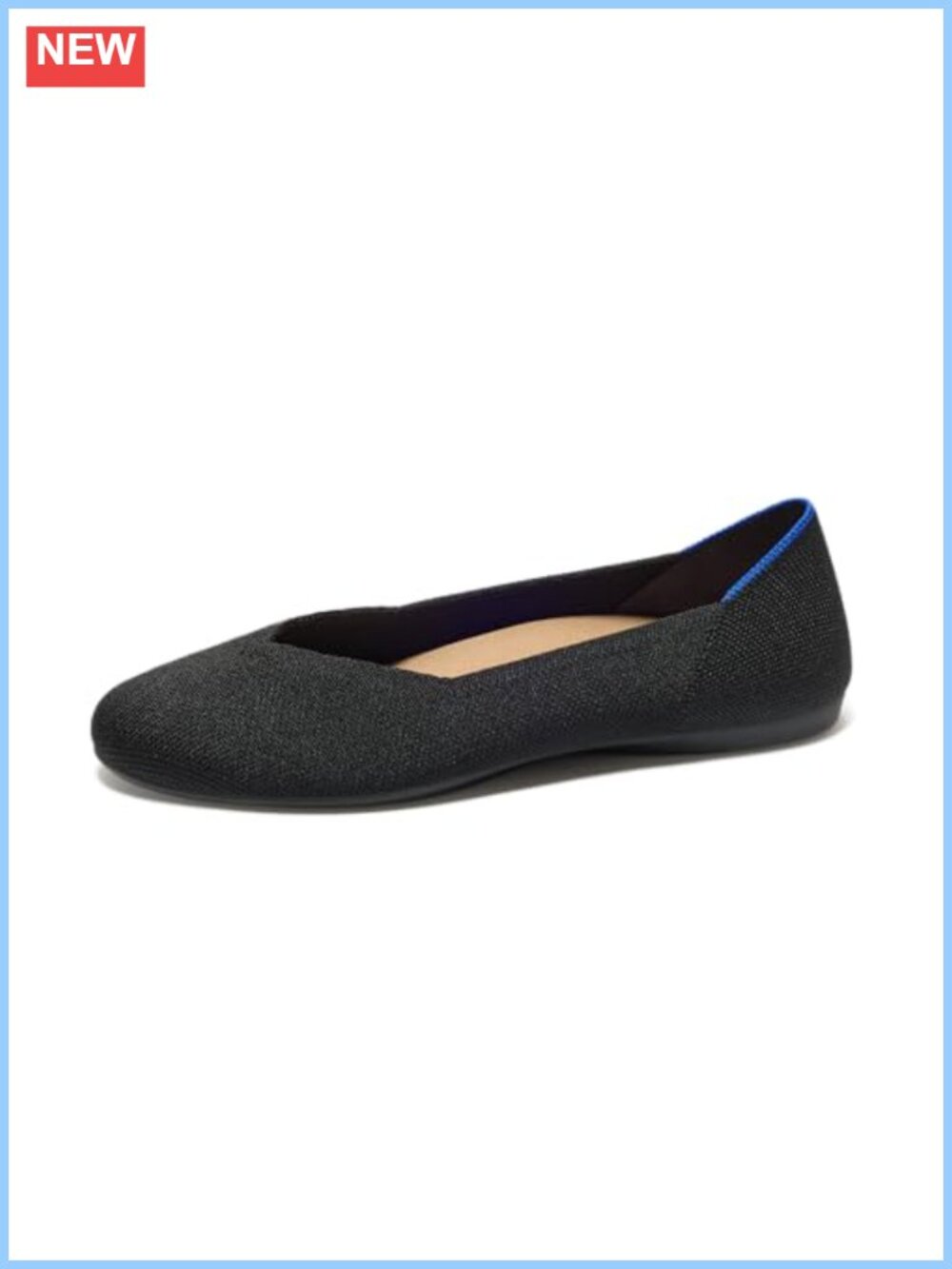 Pointed-Toe Ballet Flat Comfortable Washable Recycled Knit